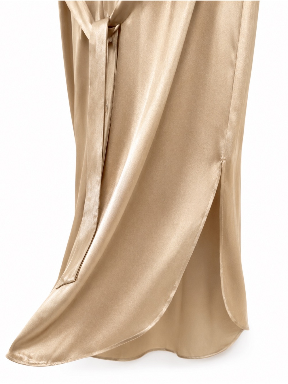 Banana Republic 100% Silk Tie Waist Midi Shirt Dress XS Petite NWT $250 - Picture 5 of 6